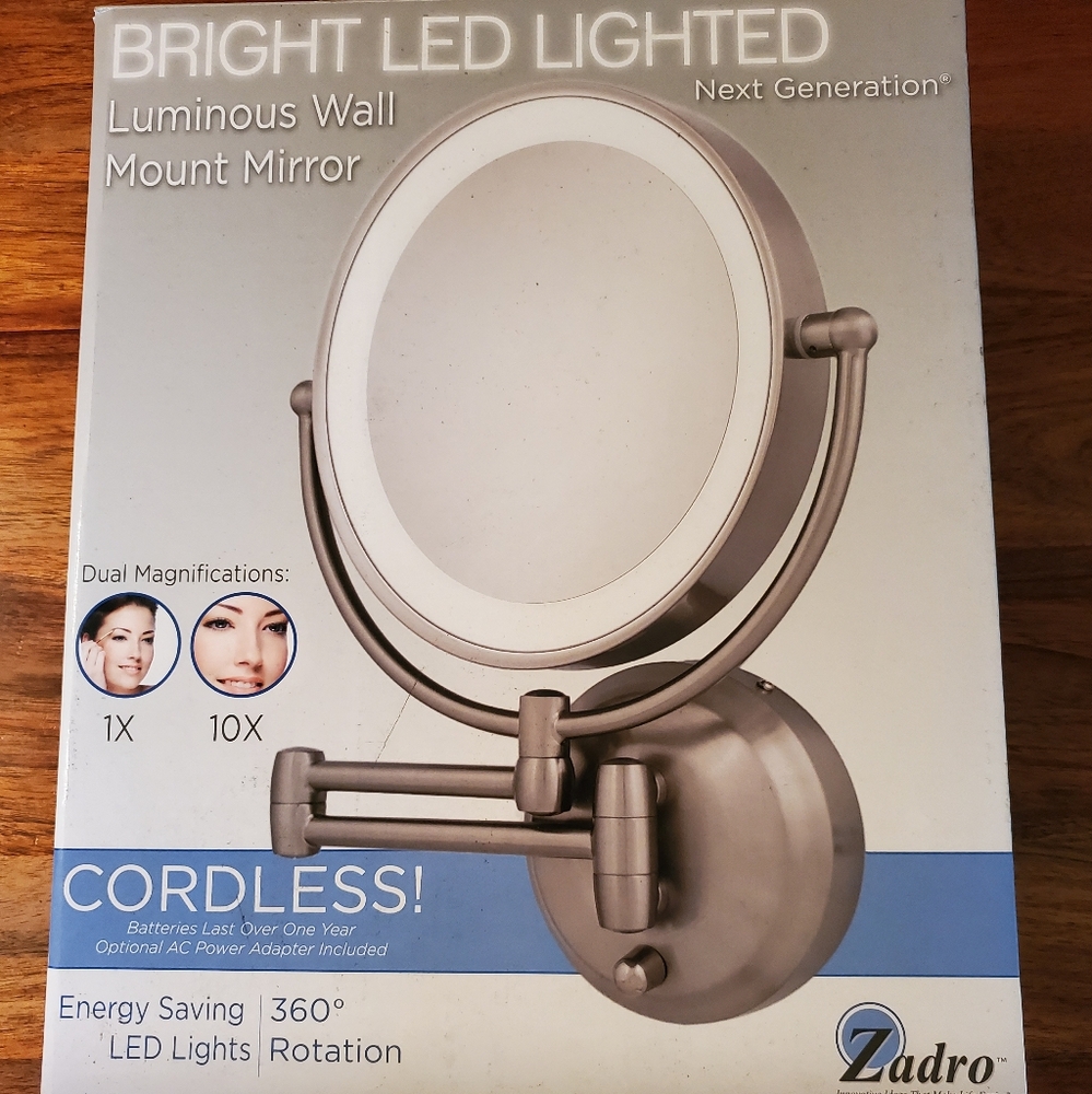 Zadro Wall Mount Lighted Magnifying Mirror